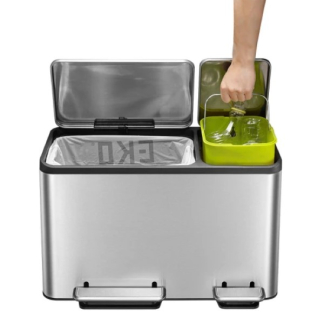 EKO Duo pedaalemmer - EKO - EcoCasa (30+15 liter, Mat RVS) 31718269 K170104573 - 3