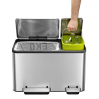 EKO Duo pedaalemmer - EKO - EcoCasa (30+15 liter, Mat RVS) 31718269 K170104573 - 3