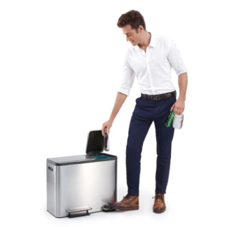 EKO Trio pedaalemmer - EKO - EcoCase (15+15+15 liter, Mat RVS) 31718276 K170104574 - 4