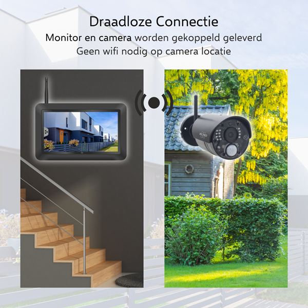 ELRO Beveiligingscamera wifi | ELRO (Full HD, Camera + 7” Scherm, Bewegingsdetectie, Nachtzicht, Binnen/Buiten) CZ40RIPS K170406247 - 3