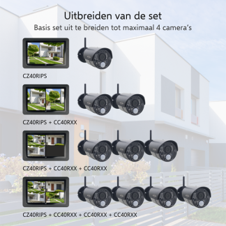 ELRO Beveiligingscamera wifi | ELRO (Full HD, Camera + 7” Scherm, Bewegingsdetectie, Nachtzicht, Binnen/Buiten) CZ40RIPS K170406247 - 7