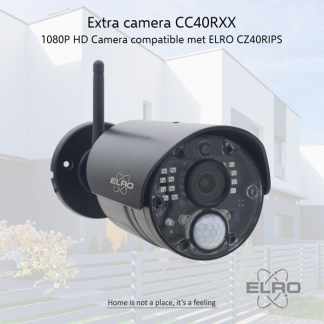 ELRO Beveiligingscamera wifi uitbreidingsset | ELRO | CZ40RIPS (Full HD, Camera + 7” Scherm, Bewegingsdetectie, Nachtzicht, Binnen/Buiten) CC40RXX K170406248 - 2