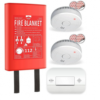 ELRO Brandpreventieset | ELRO (2x Rookmelder, Koolmonoxidemelder en Blusdeken) FF0404 K170501265 - 1