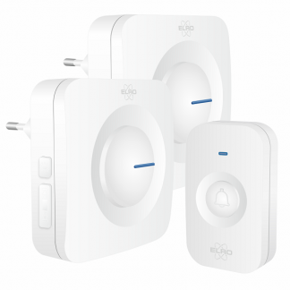 ELRO Plug-in deurbel | ELRO (Draadloos, 300 meter, 110 dB, ledindicator, 2 ontvangers, Wit) DB3000PL-P1C2W K170113569 - 1