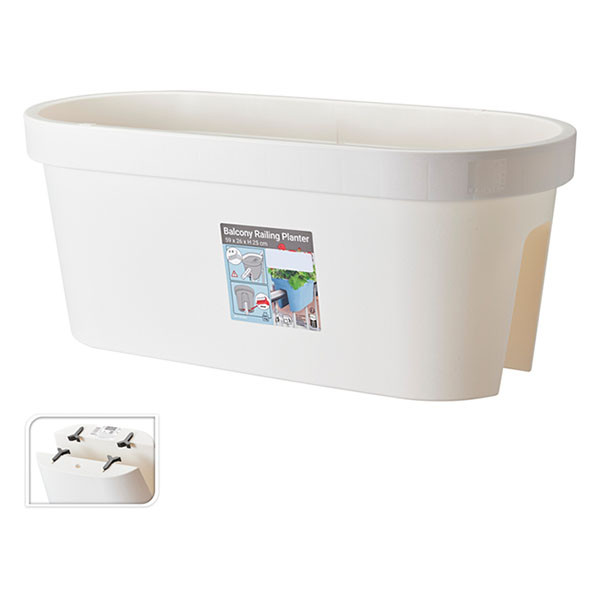 Ecken & Kanten Balkon plantenbak | Ecken & Kanten | 59 x 25 x 25 cm (Wit) Y54203120 K170116817 - 2