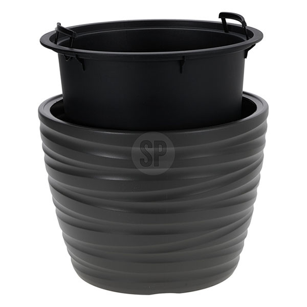 Ecken & Kanten Bloempot | Ecken & Kanten | Ø 37.5 x 28 cm (Polypropyleen, Binnen/Buiten, Donkergrijs) Y89300710 K170116821 - 2