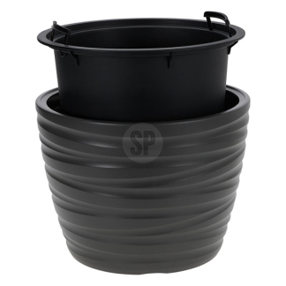 Ecken & Kanten Bloempot | Ecken & Kanten | Ø 37.5 x 28 cm (Polypropyleen, Binnen/Buiten, Donkergrijs) Y89300710 K170116821 - 2