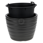 Ecken & Kanten Bloempot | Ecken & Kanten | Ø 37.5 x 28 cm (Polypropyleen, Binnen/Buiten, Donkergrijs) Y89300710 K170116821 - 2