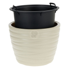 Ecken & Kanten Bloempot | Ecken & Kanten | Ø 37.5 x 28 cm (Polypropyleen, Binnen/Buiten, Taupe) Y89300700 K170116820 - 2