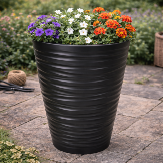 Ecken & Kanten Bloempot | Ecken & Kanten | Ø 37.5 x 42 cm (Polypropyleen, Binnen/Buiten, Donkergrijs) Y89300860 K170116823 - 2