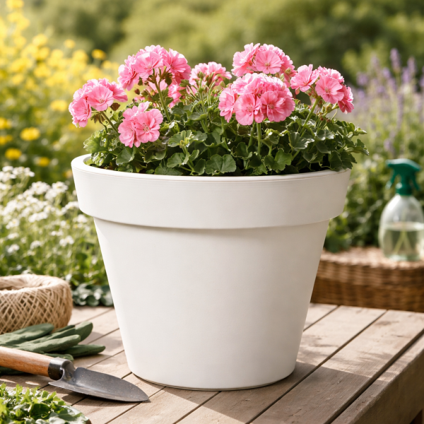 Ecken & Kanten Bloempot | Ecken & Kanten | Ø 40 cm (Polypropyleen, Binnen/Buiten, Wit) Y54203050 K170116814 - 2