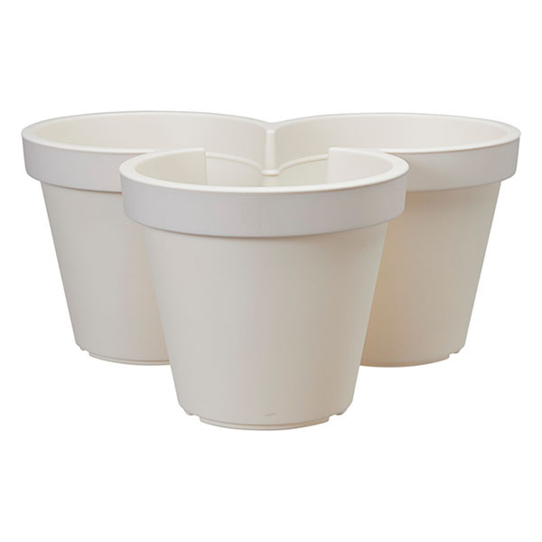 Ecken & Kanten Stapelbare bloempot | Ecken & Kanten | Ø 44 x 20 cm (Polypropyleen, 3-voudig, Wit) Y54203130 K170116818 - 1
