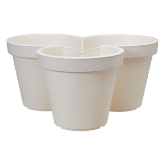 Ecken & Kanten Stapelbare bloempot | Ecken & Kanten | Ø 44 x 20 cm (Polypropyleen, 3-voudig, Wit) Y54203130 K170116818