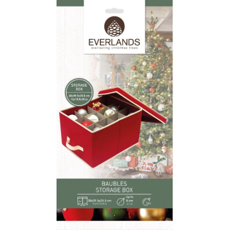 Everlands Kerstballen opbergbox | Everlands | 30.5 x 39 x 25 cm (Rood, Opvouwbaar) 685211 K151000748 - 4