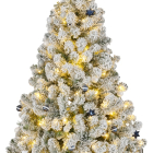 Everlands Kerstboom set | 1.5 meter (170 LEDs, Besneeuwd, Piek, Slingers, Kerstballen, Binnen, Wit/Zilver/Blauw) 687029 K150302969 - 2