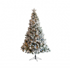 Everlands Kerstboom set | 1.5 meter (170 LEDs, Besneeuwd, Piek, Slingers, Kerstballen, Binnen, Wit/Zilver/Blauw) 687029 K150302969