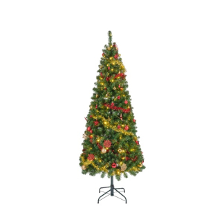 Everlands Kerstboom set | 1.8 meter (140 leds, Slingers, Kerstballen, Binnen, Rood/Goud) 670222 K150304021 - 