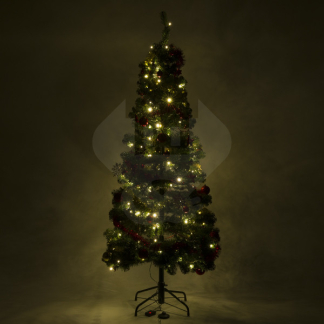 Everlands Kerstboom set | 1.8 meter (140 leds, Slingers, Kerstballen, Binnen, Rood/Goud) 670222 K150304021 - 