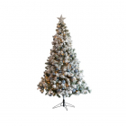 Kerstboom set | 1.8 meter (260 leds, Besneeuwd, Piek, Slingers, Kerstballen, Binnen, Wit/Zilver/Blauw)