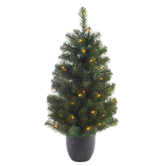 Everlands Kerstdecoratie set (Krans, Guirlande, 2x Kunstboom, led, Timer, Buiten) 680371 K150302958 - 2