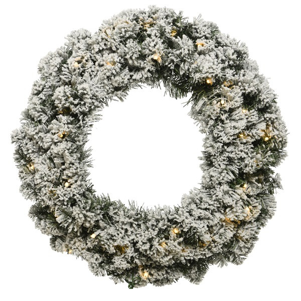 Everlands Kerstkrans | Everlands | Ø 50 cm (40 leds, Besneeuwd, Timer, Batterijen, Binnen) 680475 K151000155 - 2