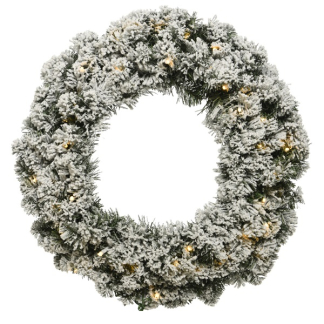 Everlands Kerstkrans | Everlands | Ø 50 cm (40 leds, Besneeuwd, Timer, Batterijen, Binnen) 680475 K151000155 - 2