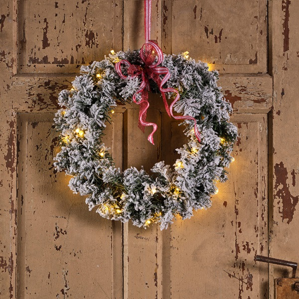 Everlands Kerstkrans | Everlands | Ø 50 cm (40 leds, Besneeuwd, Timer, Batterijen, Binnen) 680475 K151000155 - 3
