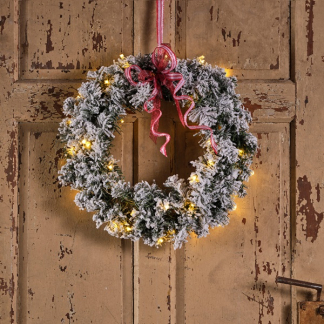 Everlands Kerstkrans | Everlands | Ø 50 cm (40 leds, Besneeuwd, Timer, Batterijen, Binnen) 680475 K151000155 - 3