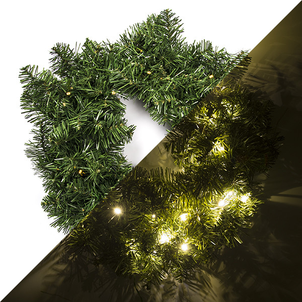 Everlands Kerstkrans | Everlands | Ø 50 cm (40 leds, Timer, Batterijen, Binnen/Buiten) 690061 K151000178 - 1