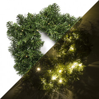 Kerstkrans | Everlands | Ø 50 cm (40 leds, Timer, Batterijen, Binnen/Buiten)