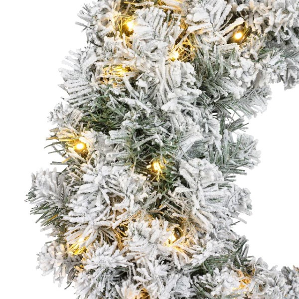 Everlands Kerstkrans | Everlands | Ø 60 cm (50 leds, Besneeuwd, Timer, Batterijen, Binnen) 680476 K151000156 - 2