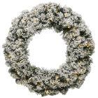 Kerstkrans | Everlands | Ø 60 cm (50 leds, Besneeuwd, Timer, Batterijen, Binnen)