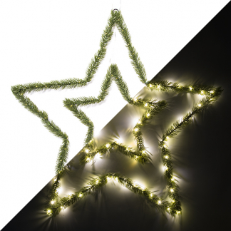Everlands Kerstster met verlichting | 78 x 78 cm (100 LEDs, Timer, Batterij, Binnen) 683104 K151000157 - 