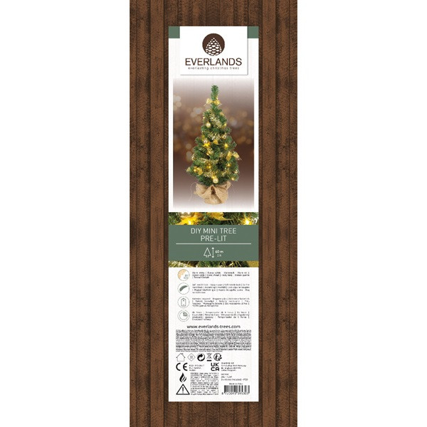 Everlands Kunstkerstboom | Everlands | 60 cm (20 leds, Decoratie, Timer, Batterijen, Binnen) 680384 K151000146 - 3