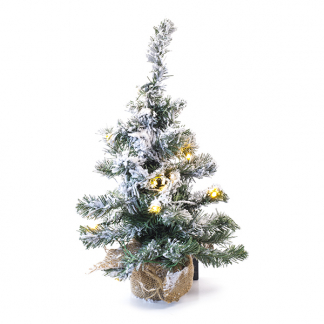 Everlands Kunstkerstboom met sneeuw | 45 centimeter (10 leds, Timer, Binnen) 680003 K150302950