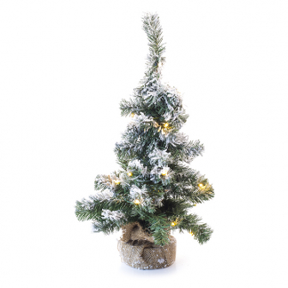Everlands Kunstkerstboom met sneeuw | 60 centimeter (20 leds, Timer, Binnen) 680023 K150302951 - 1