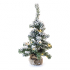 Kunstkerstboom met sneeuw | 60 centimeter (20 leds, Timer, Binnen)