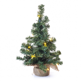 Kunstkerstboom met verlichting | 45 centimeter (10 leds, Timer, Binnen)