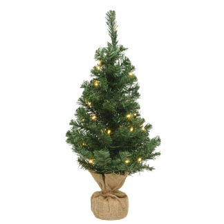 Everlands Kunstkerstboom met verlichting | 45 centimeter (10 leds, Timer, Binnen) 680194 K150302954 - 2