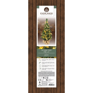 Everlands Kunstkerstboom met versiering | 60 centimeter (20 leds, Timer, Goud, Binnen) 680384 K151000146 - 3