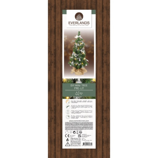 Everlands Kunstkerstboom met versiering | 60 centimeter (20 leds, Timer, Zilver, Binnen) 680385 K151000147 - 3