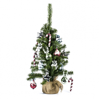 Everlands Kunstkerstboom met versiering | 75 centimeter (20 hangers, Binnen, Groen/Multikleur) 683332 K150302962 - 1