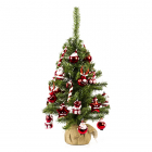 Everlands Kunstkerstboom met versiering | 75 centimeter (20 hangers, Binnen, Groen/Rood/Wit) 683330 K150302960 - 1