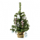 Kunstkerstboom met versiering | Everlands | 60 cm (10 hangers, Binnen, Groen/Multikleur)