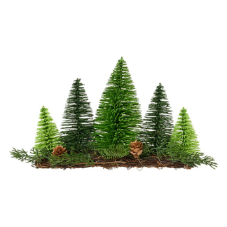 Everlands Tafeldecoratie kerstbomen | Everlands | 28 x 8 x 18 cm (Groen, Binnen) 687651 K151001913