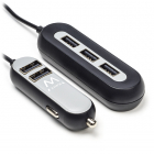 USB autolader | Ewent | 5 poorten (USB A, Smart IC)