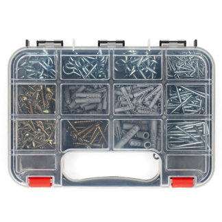 FX Tools Assortimentsdoos met schroeven | Fx Tools | 390 delig (Pluggen, Schroeven, Oogschroeven en Hoekhaken) CR1001430 K170105435