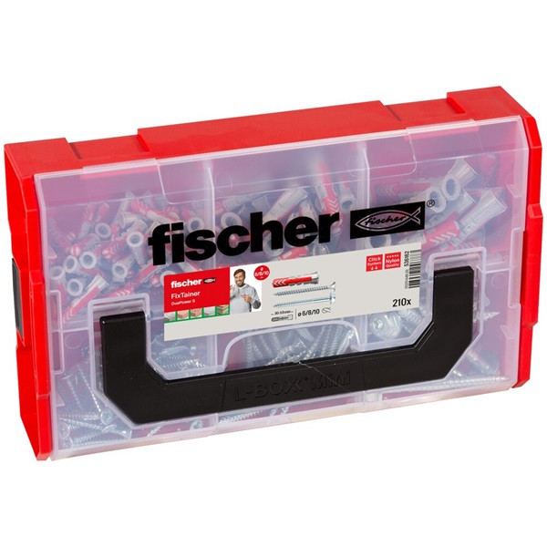 Fischer Assortimentsdoos met schroeven | Fischer Fixtainer | 210 stuks (Universeel, Kruiskop Pozidriv, Zeskant) 536162 K100702769 - 1