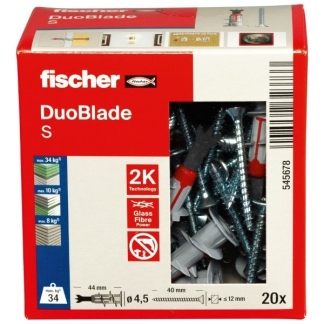 Fischer Gipsplaatplug met schroef | Fischer DuoBlade | 20 stuks (Kruiskop Pozidriv) 545678 K100702744 - 