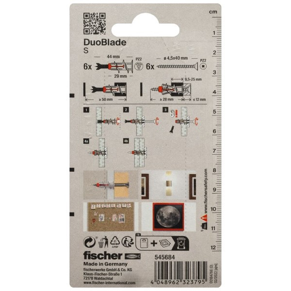Fischer Gipsplaatplug met schroef | Fischer DuoBlade | 6 stuks (Kruiskop Pozidriv) 545684 K100702746 - 2